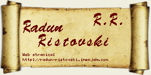 Radun Ristovski vizit kartica